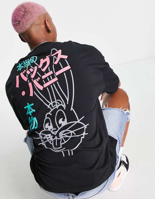 ASOS DESIGN oversized t shirt with Bugs Bunny print in black