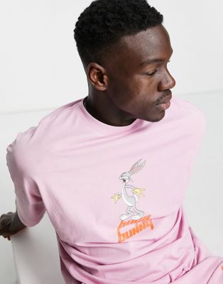 ASOS DESIGN oversized t-shirt with Bugs Bunny print in pink