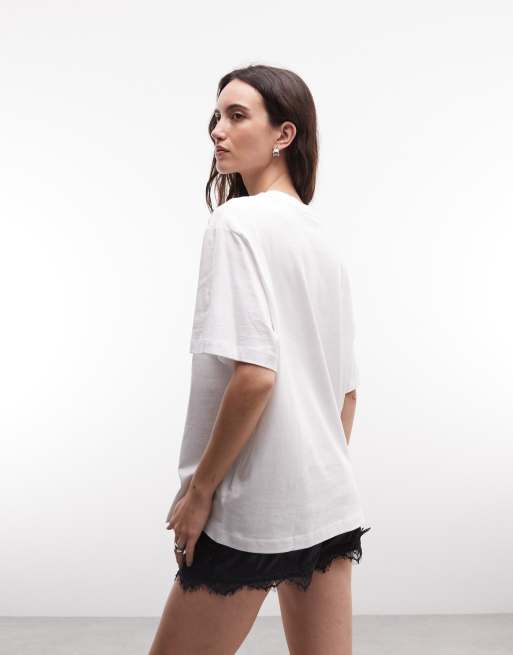 ASOS DESIGN oversized t-shirt with cactus graphic in lilac and white, 3 of 4