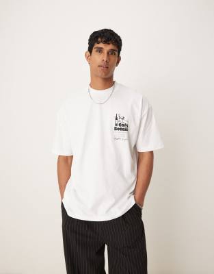 Asos Design Oversized T-shirt With Cafe Graphic