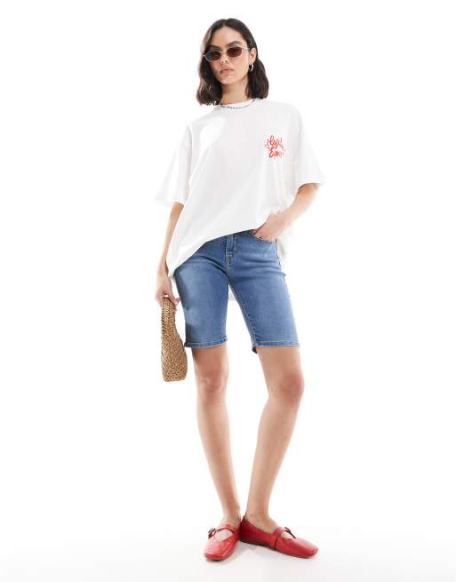 ASOS DESIGN Oversized t-shirt with cafe le espresso back print graphic in white