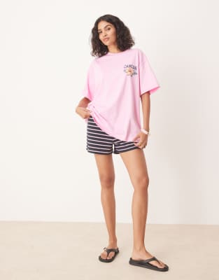 Asos Design Oversized T-shirt With Cancun Graphic