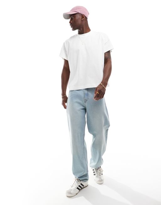 ASOS DESIGN oversized t-shirt with cap sleeve in white ASOS - Main Image