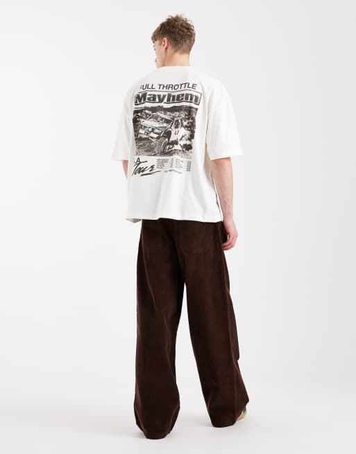 ASOS DESIGN oversized t-shirt with car back print in off white, 2 of 5