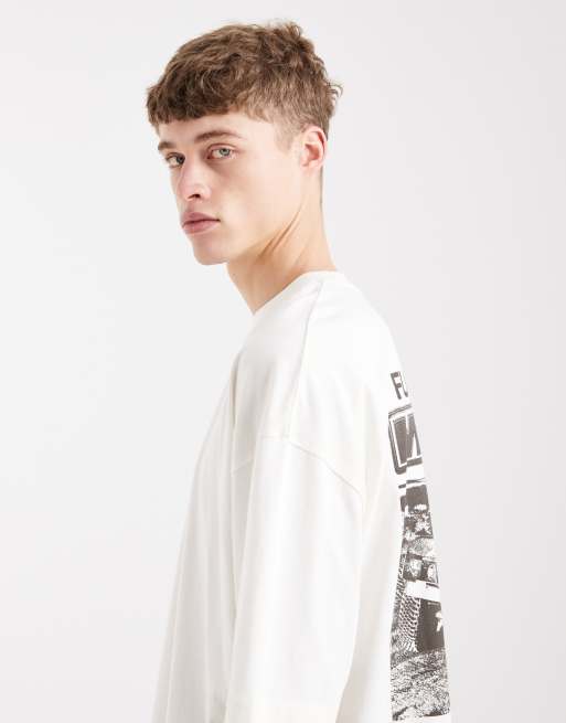 ASOS DESIGN oversized t-shirt with car back print in off white, 4 of 5