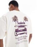 [ASOS DESIGN] ASOS DESIGN oversized t-shirt with car graphic in cream-White M Tofu