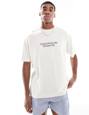 Asos Design Oversized T-shirt With Car Graphic In White