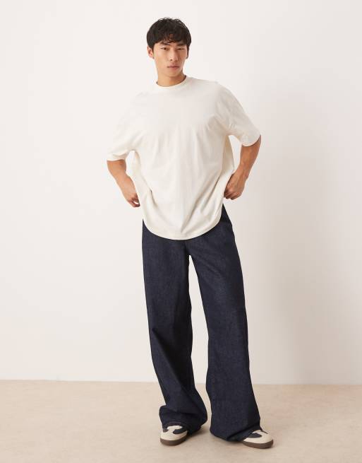 ASOS DESIGN oversized t-shirt with car graphic in cream