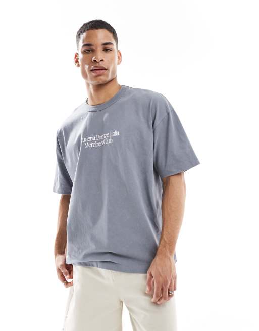 ASOS DESIGN oversized t-shirt with car graphic in washed gray