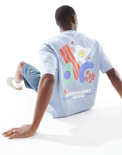 ASOS DESIGN oversized t-shirt with cartoon graphic in blue - view 1