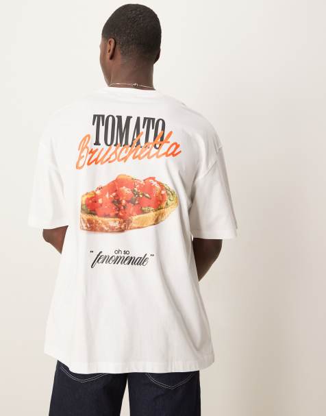 ASOS DESIGN oversized t-shirt with cartoon graphic in white - view 1
