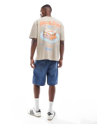 Asos Design Oversized T-shirt With Cartoon Graphic