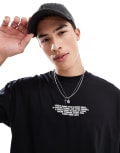 [ASOS DESIGN] ASOS DESIGN oversized t-shirt with celestial graphic in black-Brown 2XL BLACK