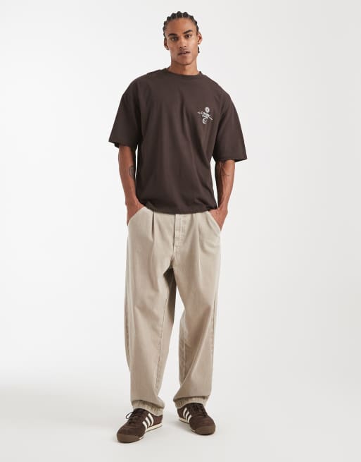 ASOS DESIGN oversized t-shirt with celestial graphic in brown, 2 of 5