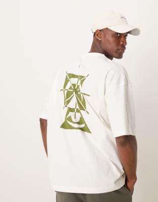 Asos Design Oversized T-shirt With Celestial Graphic In White