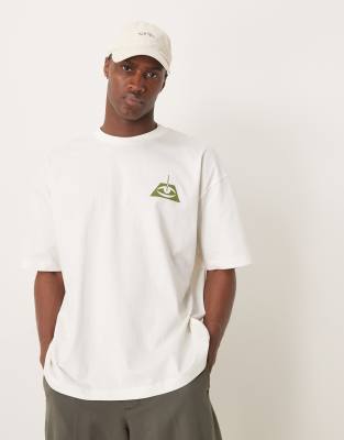 Asos Design Oversized T-shirt With Celestial Graphic In White