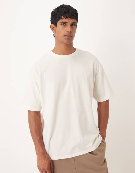 ASOS DESIGN oversized t-shirt with celestial graphic in cream - view 1
