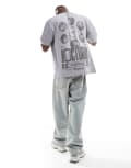 [ASOS DESIGN] ASOS DESIGN oversized t-shirt with celestial graphic in grey 4XL ULTIMATE GREY