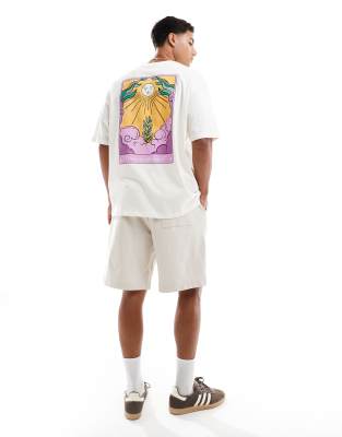 Asos Design Oversized T-shirt With Celestial Graphic In White