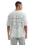 [ASOS DESIGN] ASOS DESIGN oversized t-shirt with celestial graphic in pale grey XL Belgian block