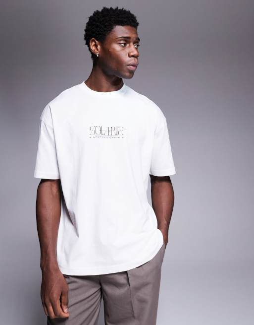 ASOS DESIGN oversized t-shirt with celestial graphic in white, 2 of 4