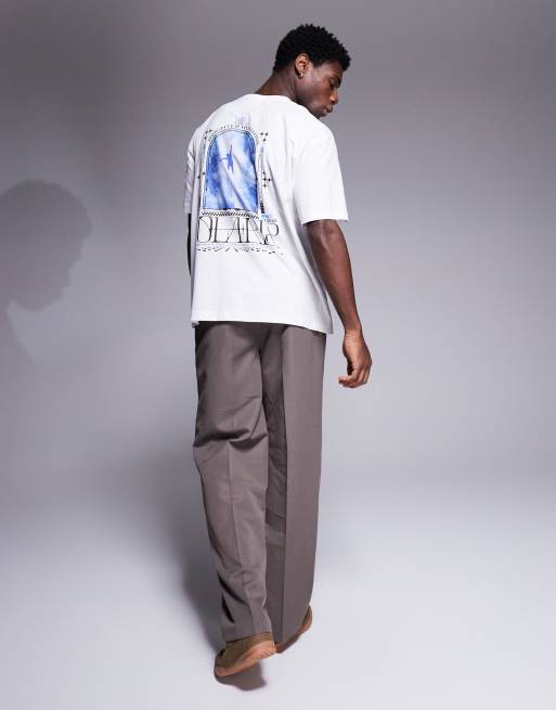 ASOS DESIGN oversized t-shirt with celestial graphic in white, 3 of 4