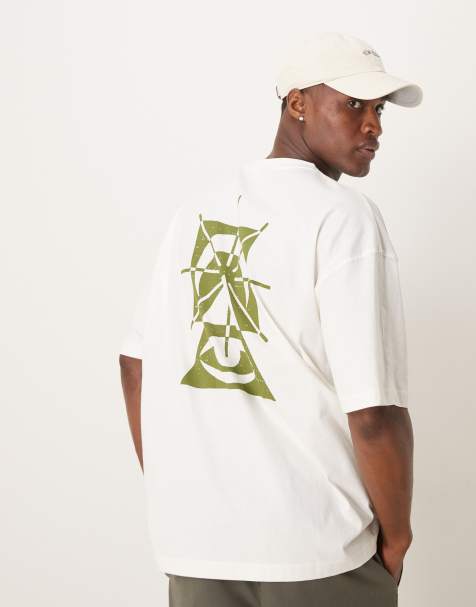 ASOS DESIGN oversized t-shirt with celestial graphics in cream - view 1