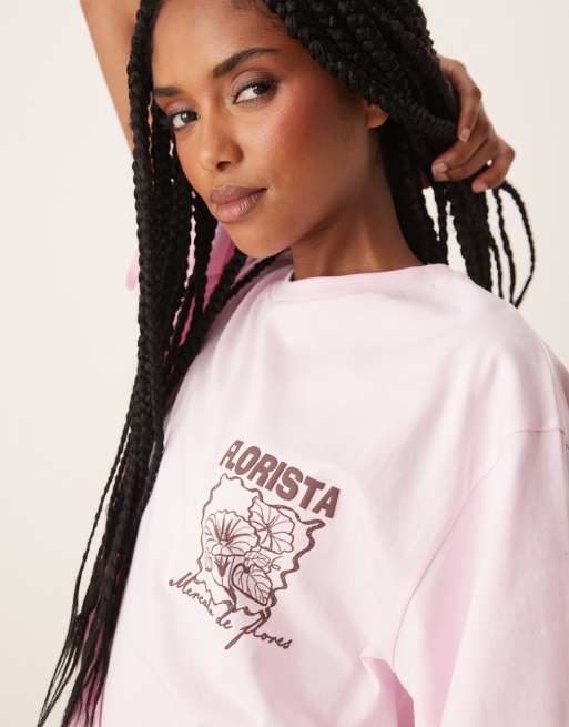 ASOS DESIGN oversized T-shirt with cherry blossom graphic