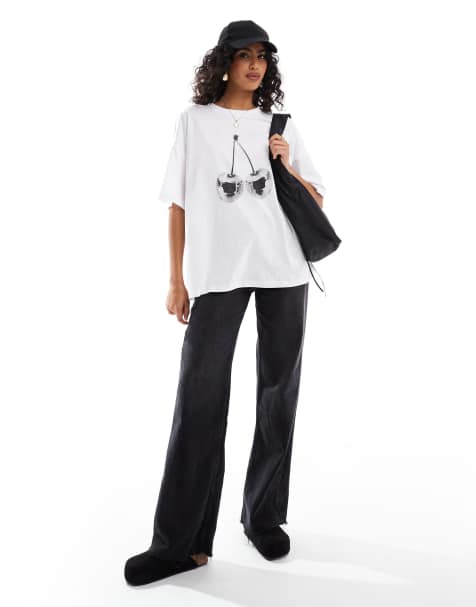 ASOS DESIGN oversized T-shirt with cherry disco balls in white - view 1
