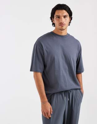 Asos Design Oversized T-shirt With Cherry Graphic In Gray