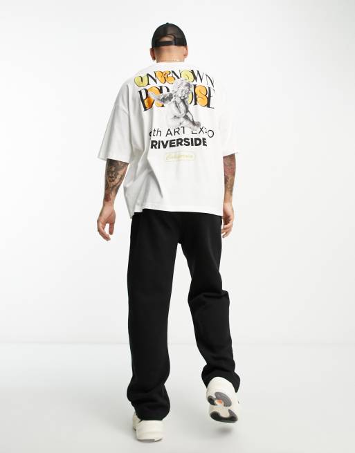 ASOS DESIGN oversized t-shirt with cherub front print in white