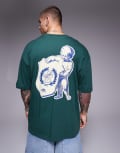 [ASOS DESIGN] ASOS DESIGN oversized t-shirt with cherub graphic in green L Garden topiary