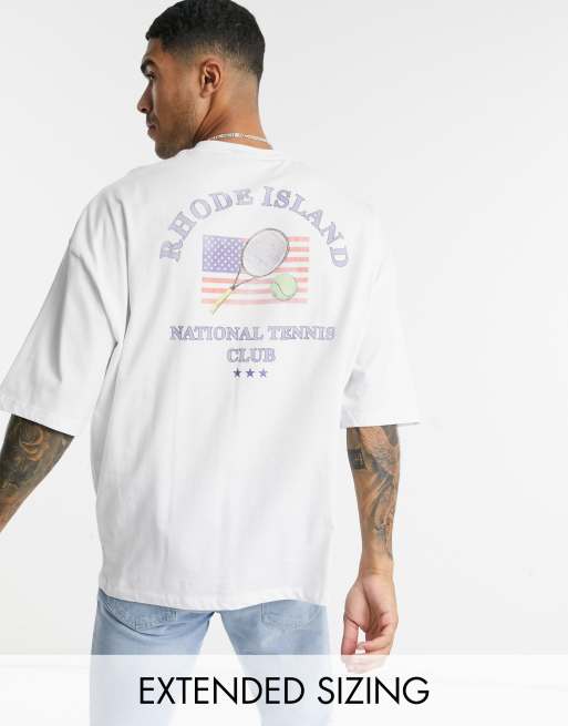 ASOS Design Oversized T-Shirt in White with Back Souvenir Print