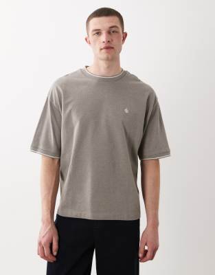 Asos Design Oversized T-shirt With Chest Embroidery In Green