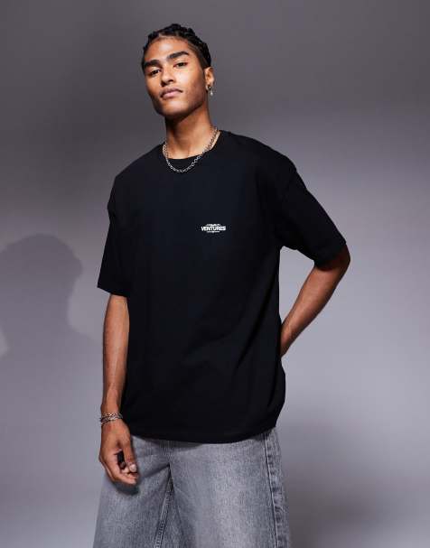 ASOS DESIGN oversized t-shirt with chest graphic in white - view 1