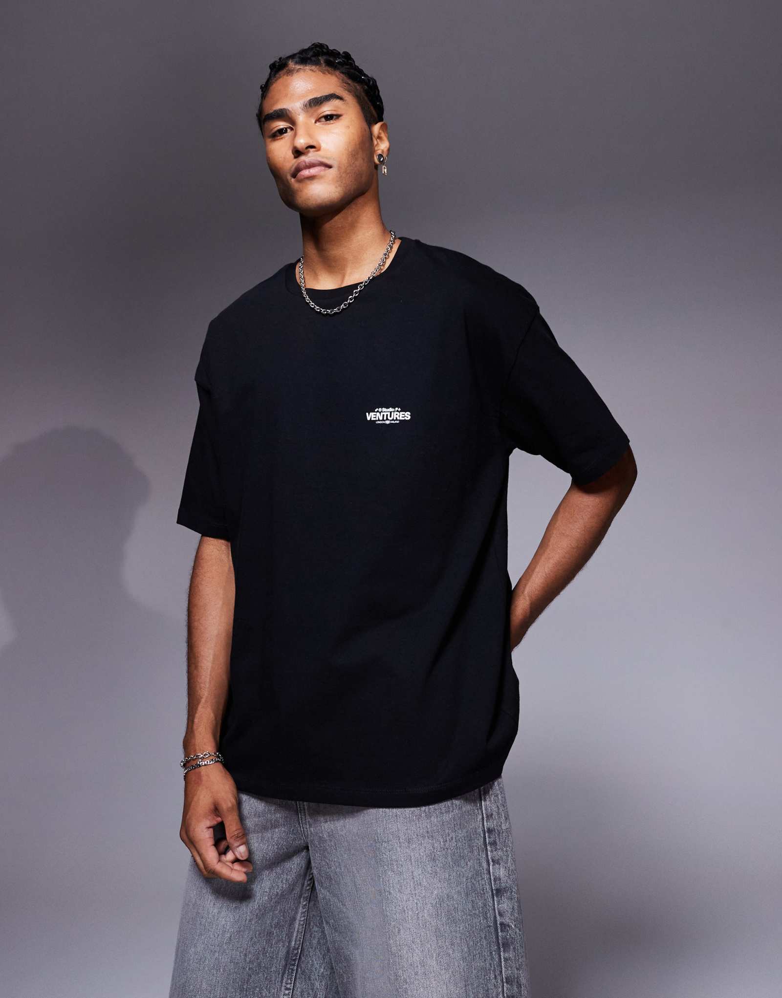  Футболка оверсайз ASOS DESIGN черная