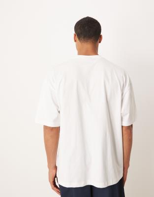 Asos Design Oversized T-shirt With Chest Print Detail In White