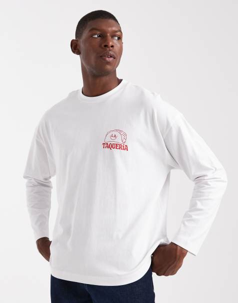 ASOS DESIGN oversized t-shirt with chest taco print in white - view 1