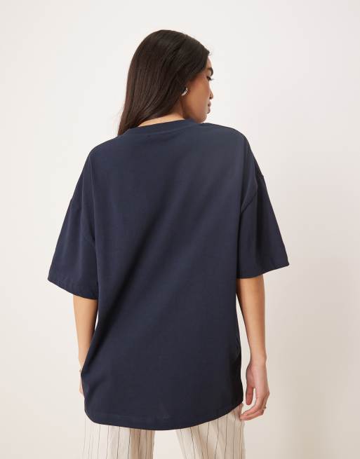 ASOS DESIGN oversized t-shirt with chicago tiger graphic in navy