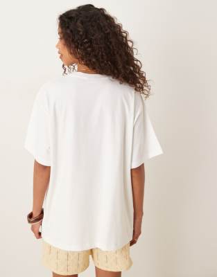 Asos Design Oversized T-shirt With Chili Mexico Graphics In White