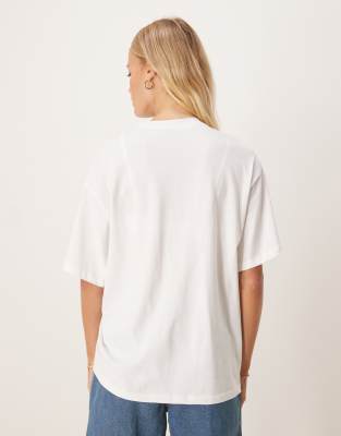 ASOS DESIGN oversized T-shirt with cinched knot front hardware detail in white