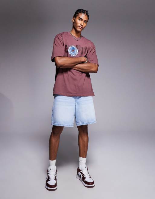 ASOS DESIGN oversized t-shirt with city badge and graphic in brown, 3 of 4