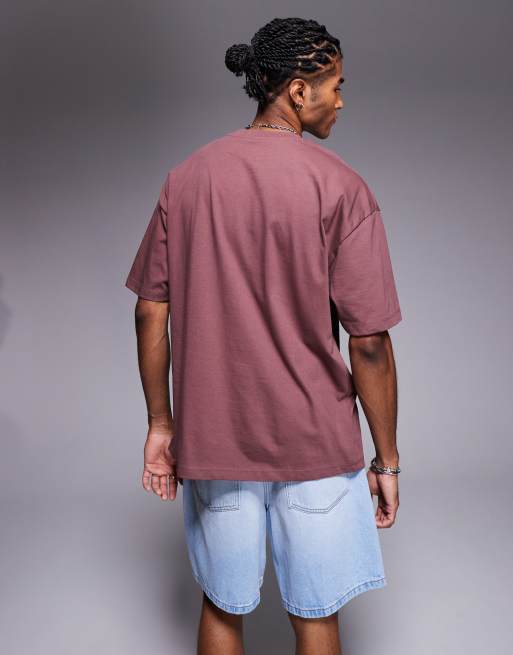 ASOS DESIGN oversized t-shirt with city badge and graphic in brown, 4 of 4