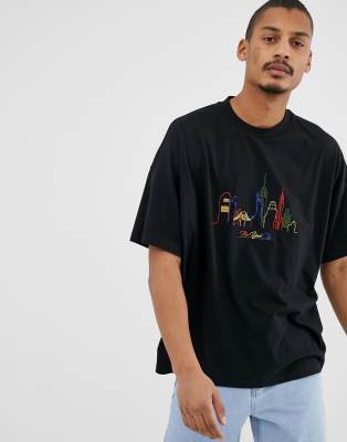 ASOS DESIGN oversized t-shirt with city embroidery | ASOS