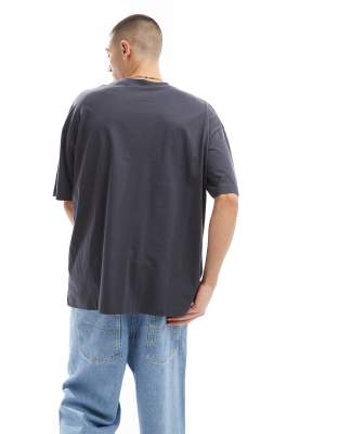 Asos Design Oversized T-shirt With City Front Print In Gray