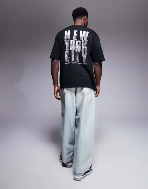 ASOS DESIGN oversized T-shirt with city graphic in black - view 1