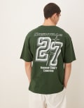 [ASOS DESIGN] ASOS DESIGN oversized t-shirt with city graphic in dark green S Mountain View