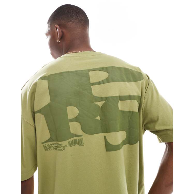 ASOS DESIGN oversized T-shirt with city graphic in khaki | ASOS