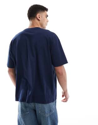 Asos Design Oversized T-shirt With City Graphic In Navy