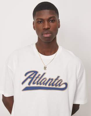 Asos Design Oversized T-shirt With City Graphic In White
